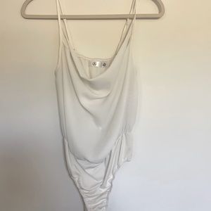 Missguided White Cowl Neck Bodysuit